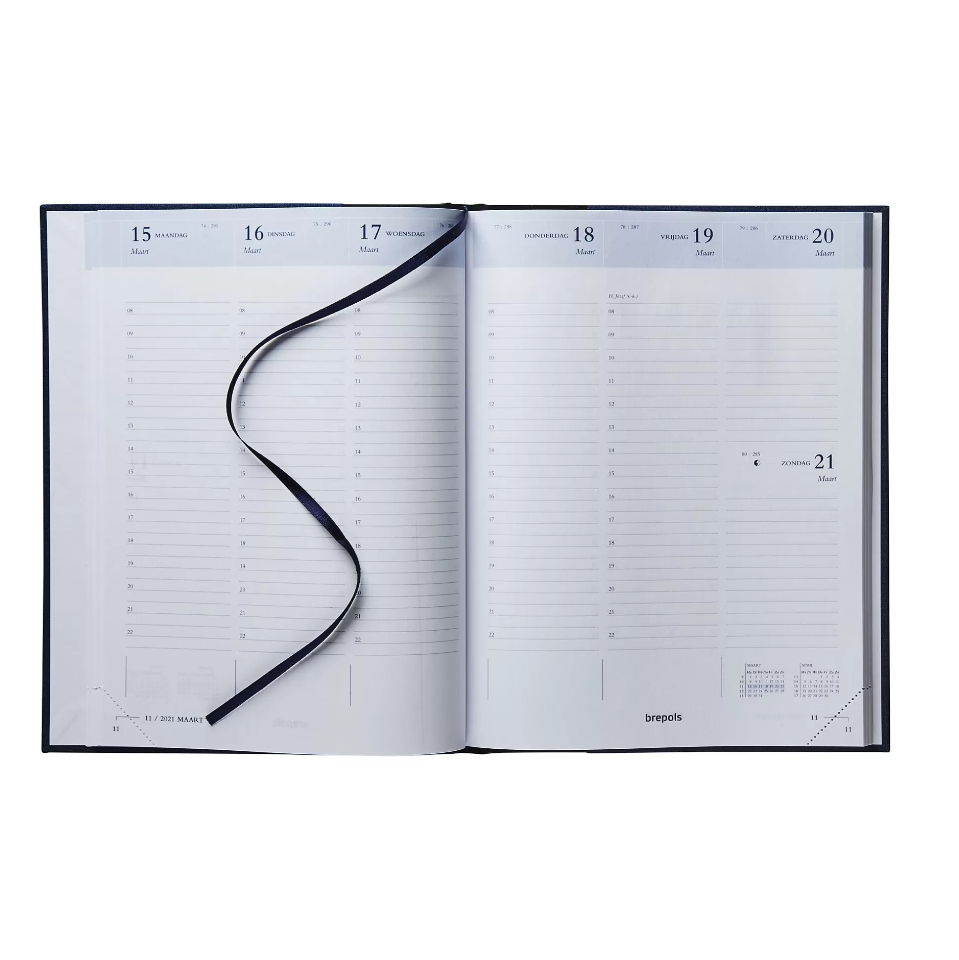 BREPOLS Agenda's-Agenda 17,2X22Cm 1 Week Op 2 Pagina's 4 Talen Timing Lima Zwart