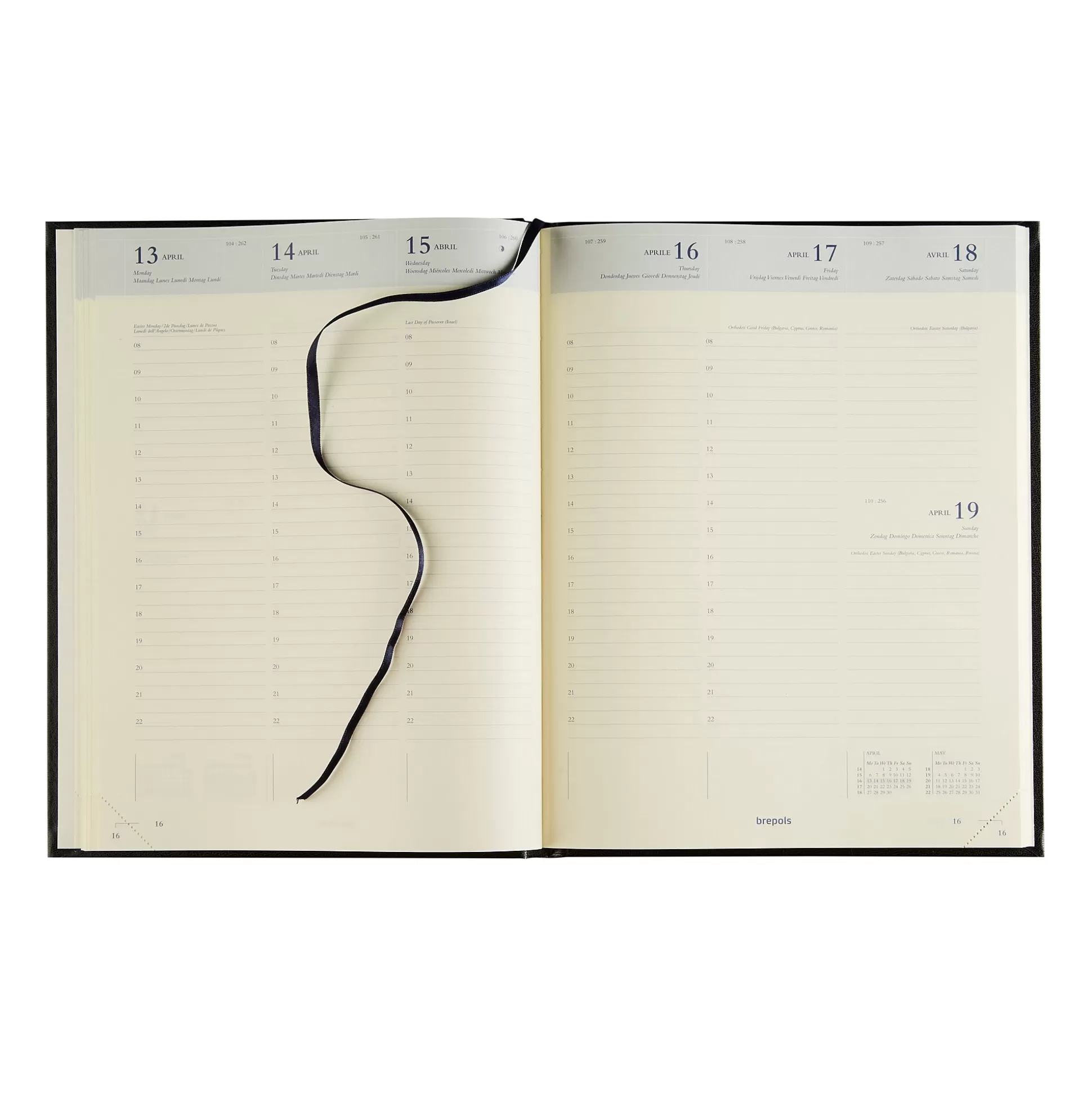 BREPOLS Agenda's-Agenda 21X27Cm 1 Week Op 2 Pagina's 6 Talen Concorde Lima Blauw