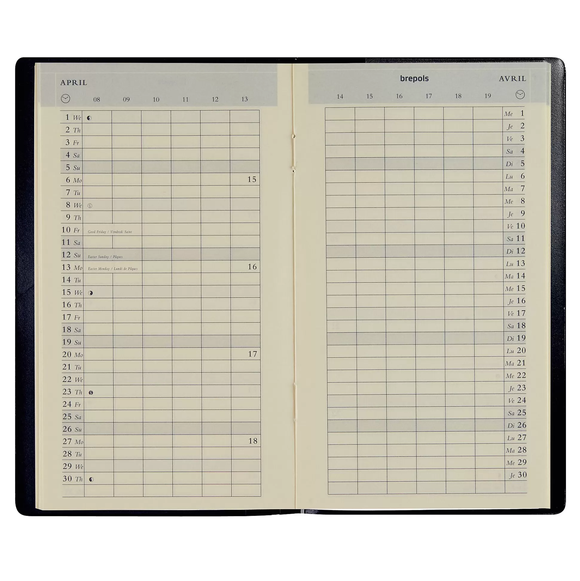 BREPOLS Agenda's-Agenda 9,2X15,8Cm 1 Maand Per Pagina 2 Talen Plan-O-Rama Genova