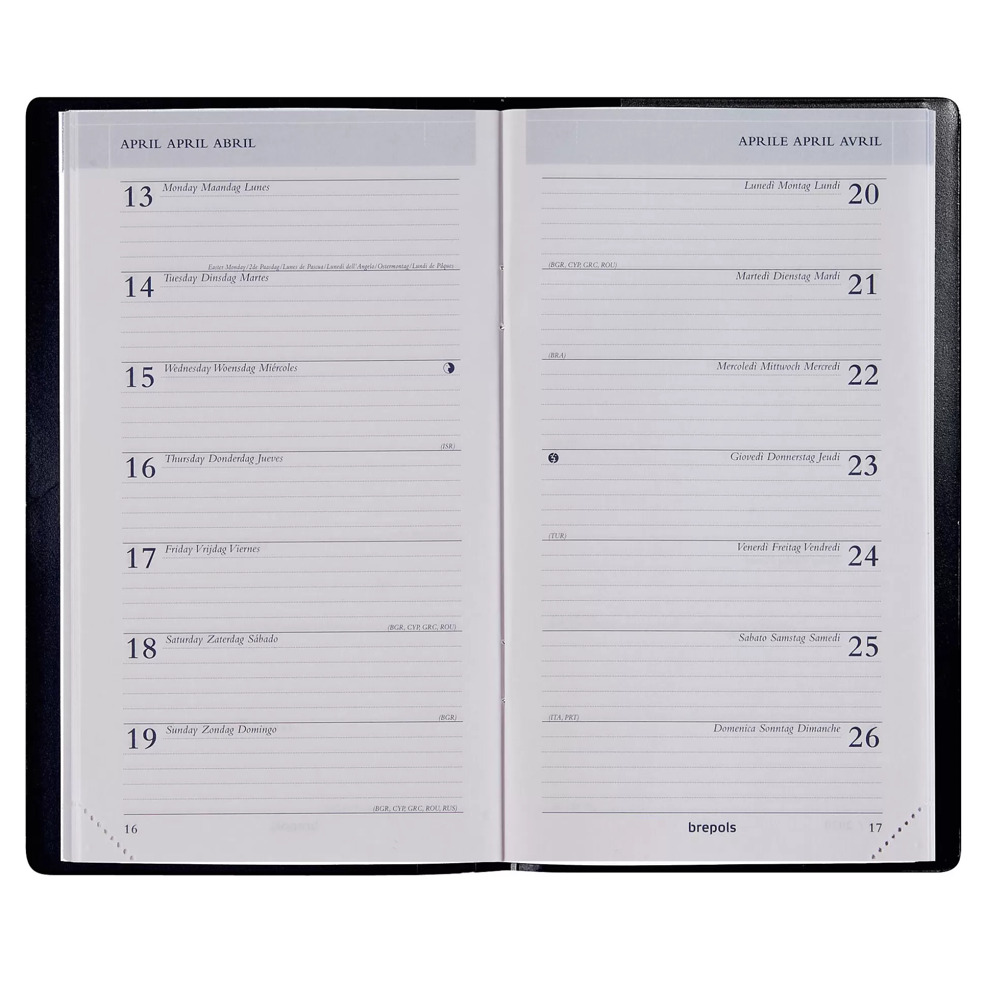 BREPOLS Agenda's-Agenda 9,2X16Cm 1 Week Per Pagina 6 Talen Breplan Seta