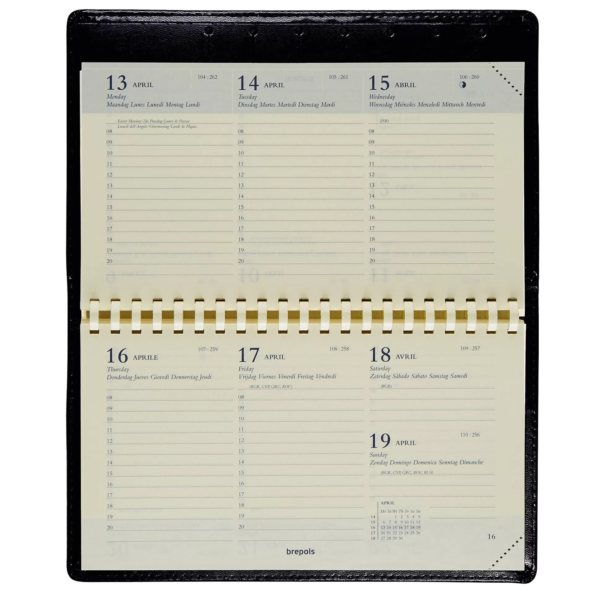 BREPOLS Agenda's-Agenda 9X16Cm 1 Week Op 2 Pagina's 6 Talen Omniplan Genova Blauw