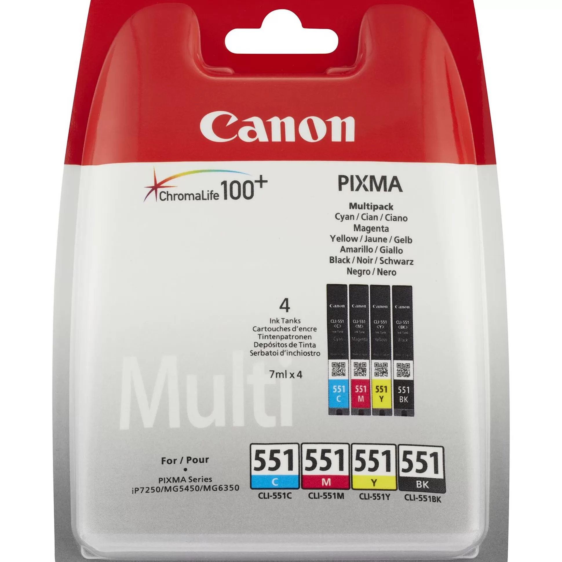 CANON Inktpatronen-Cartridge Cli-551 Zwart + Tricolor Multipack