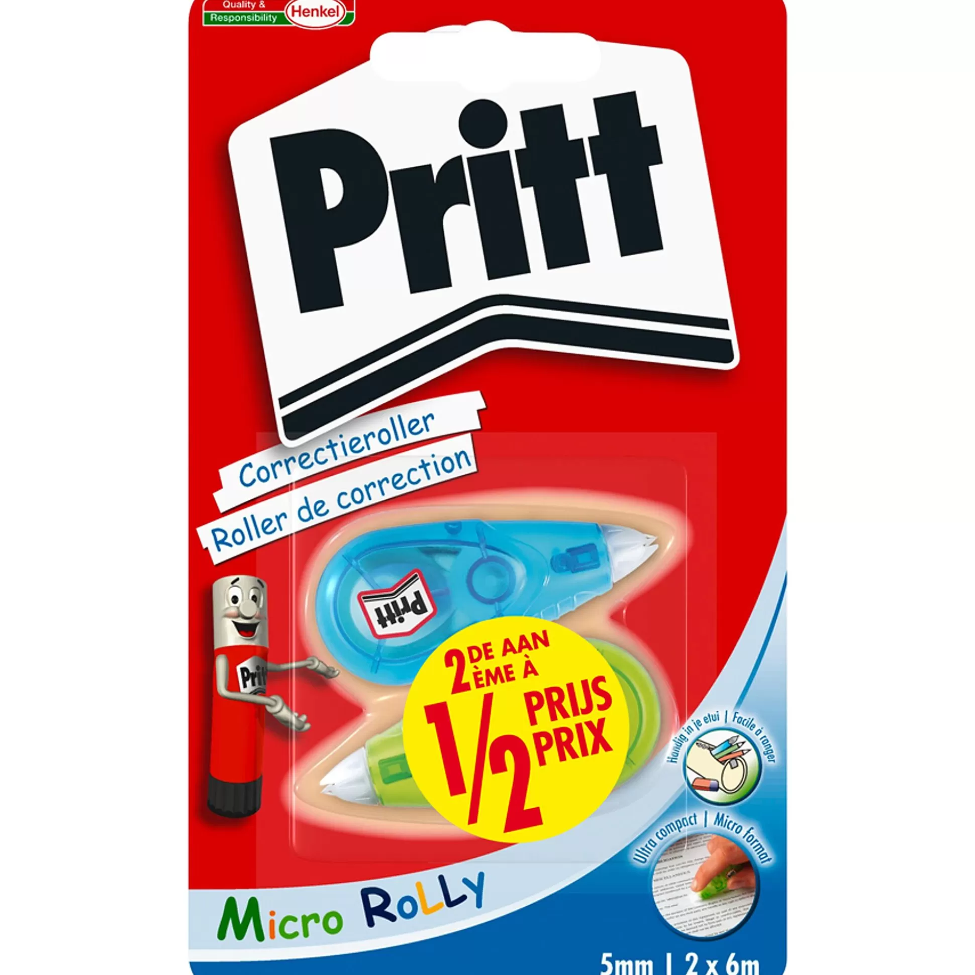 PRITT Corrigeren-Correctieroller Micro 5Mm X 6M 2E Halve Prijs