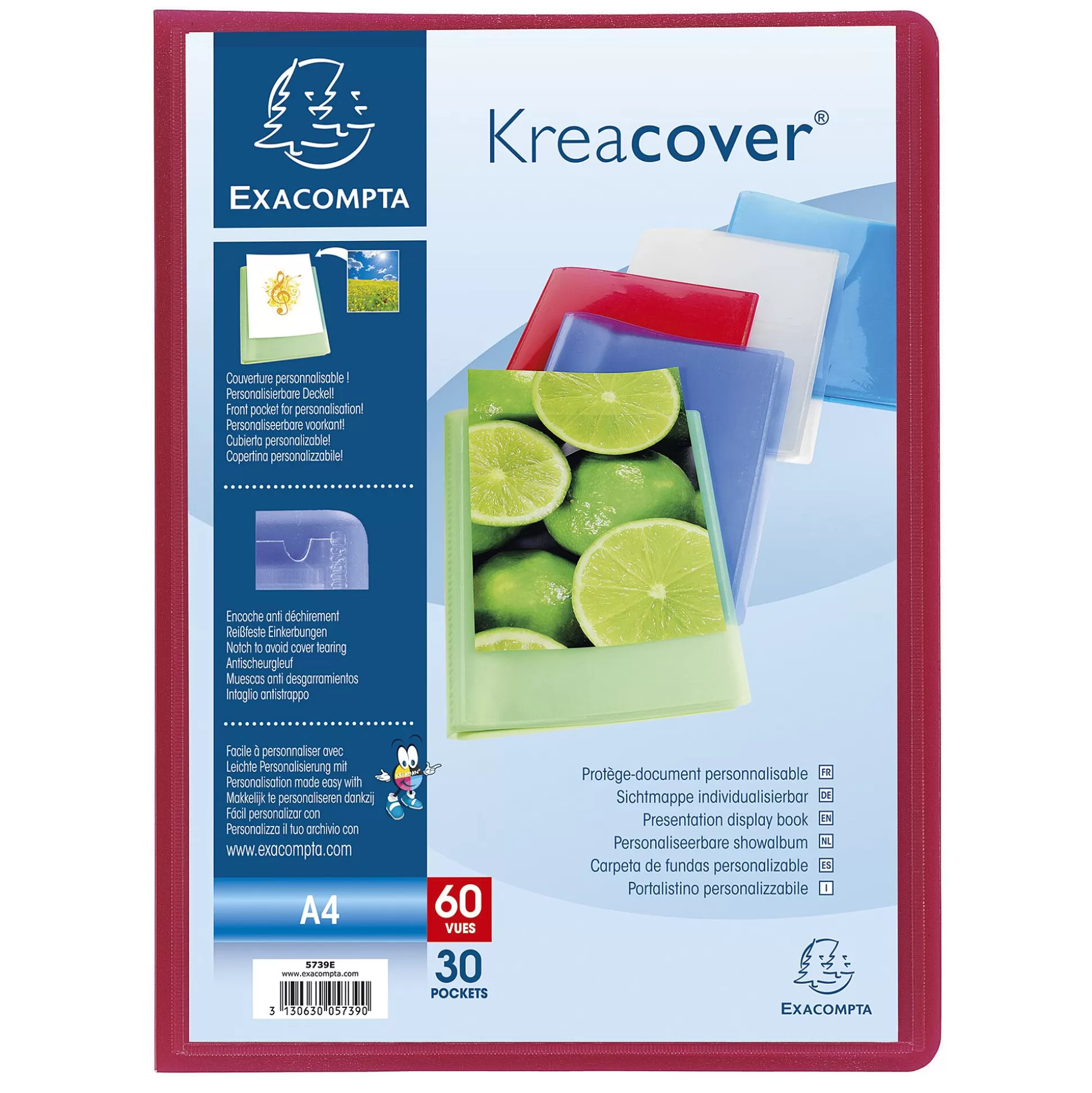 EXACOMPTA Klasseren-Kreacover Showalbum Pp A4 30 Tassen 60 Zichten 1 Van 5 Kleuren