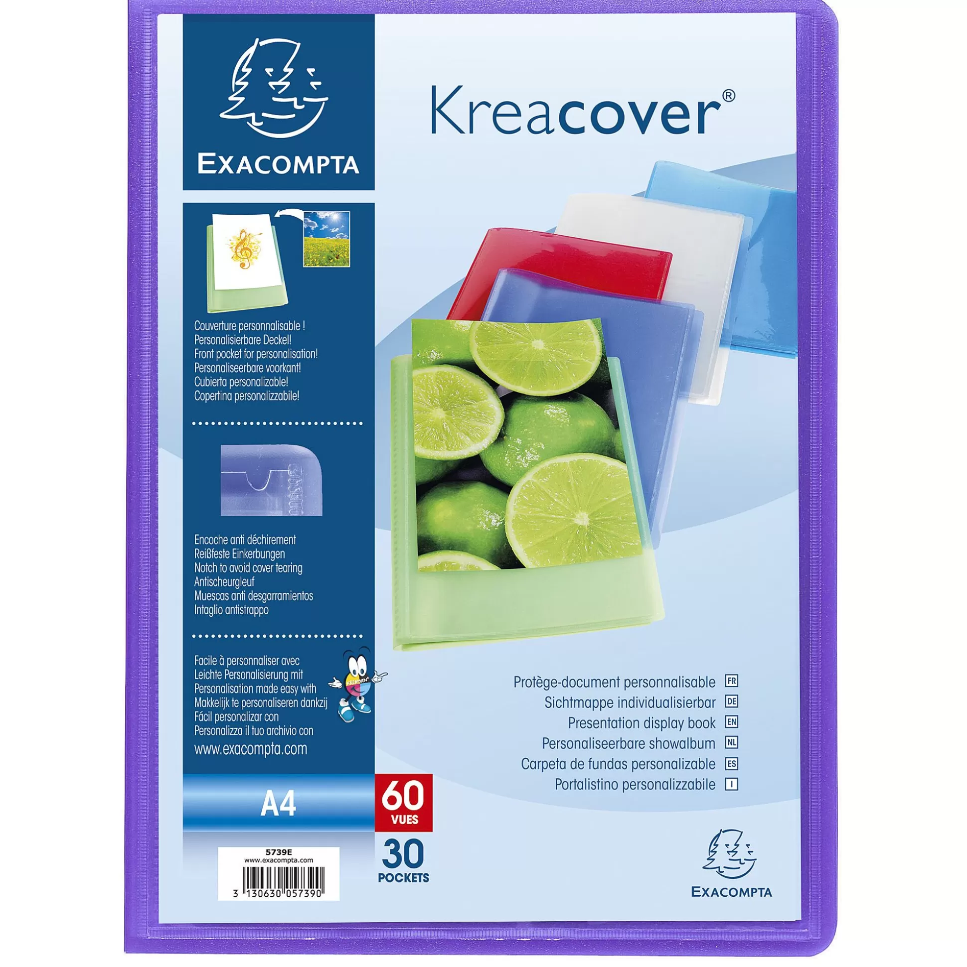 EXACOMPTA Klasseren-Kreacover Showalbum Pp A4 40 Tassen 80 Zichten 1 Van 5 Kleuren