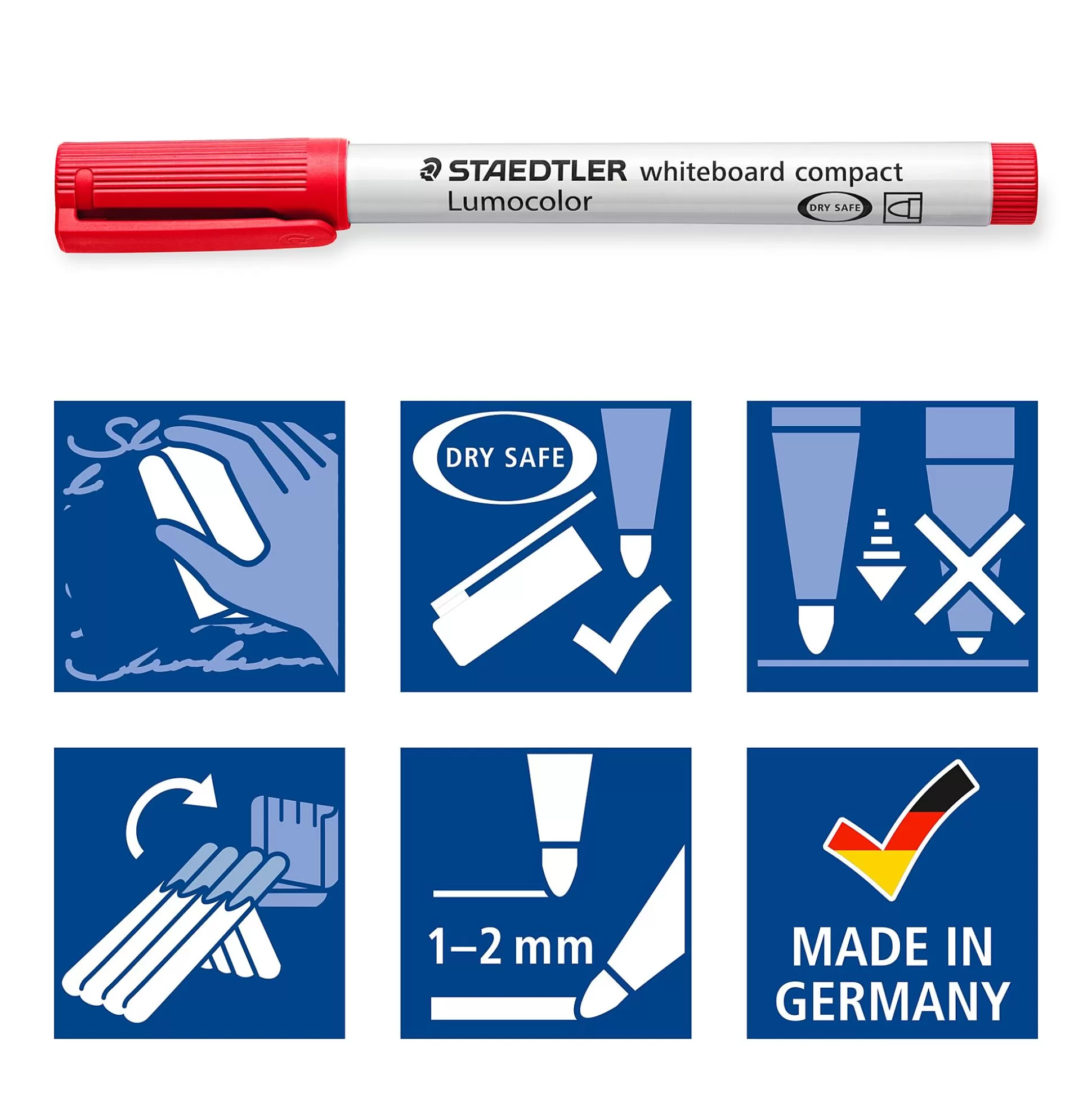STAEDTLER Klein Presentatiemateriaal-Lumocolor Whiteboard Marker Compact 1-2Mm Assorti 4 Stuks