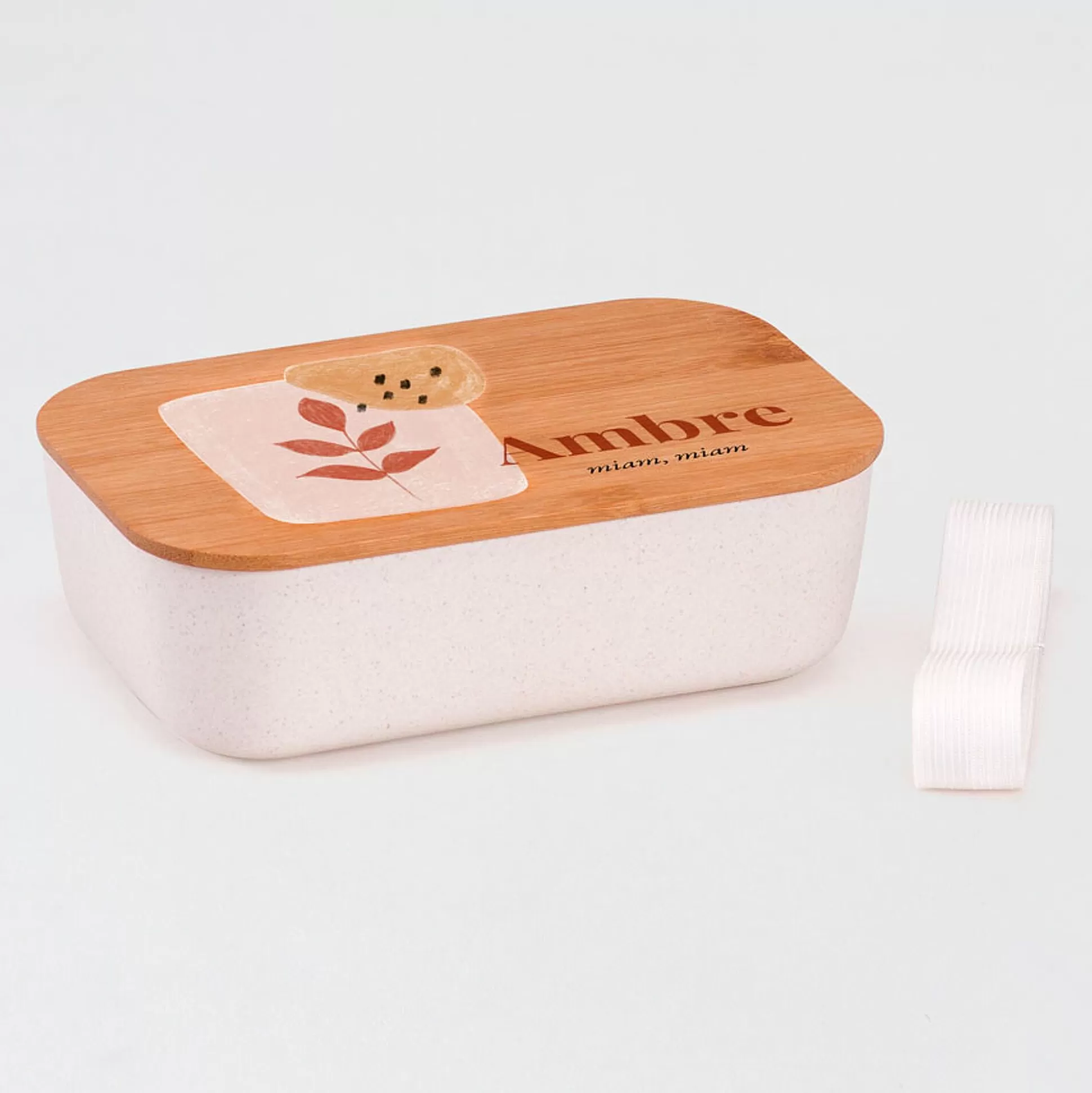 MIJN ONTWERP Brooddozen & Snackdoosjes-Lunch Box Bambou No L Feuillage Minimaliste