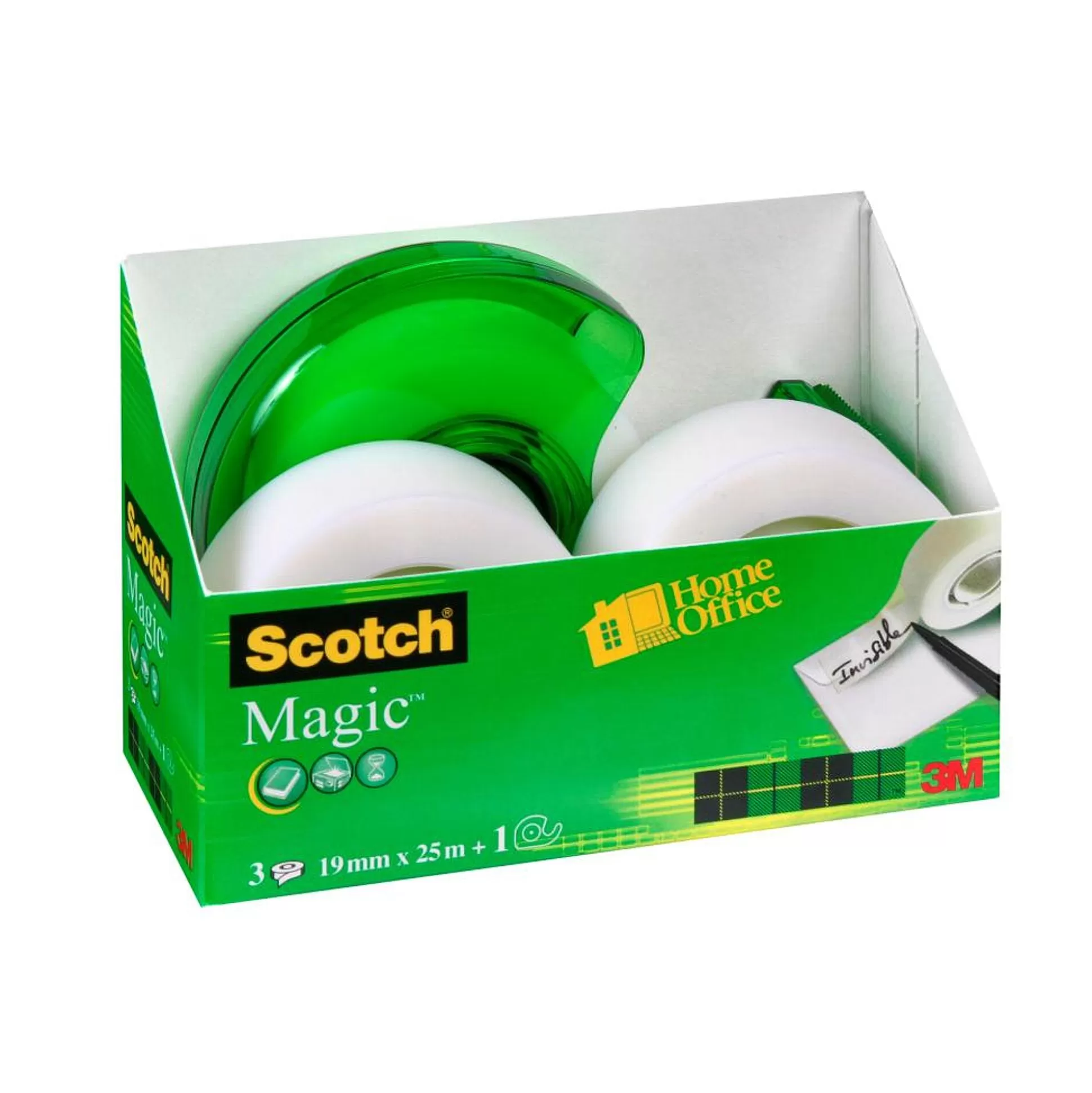 SCOTCH Lijmen & Plakken-Magic Tape 19Mm X 25M 3 Rollen + Gratis Navulbare Dispenser