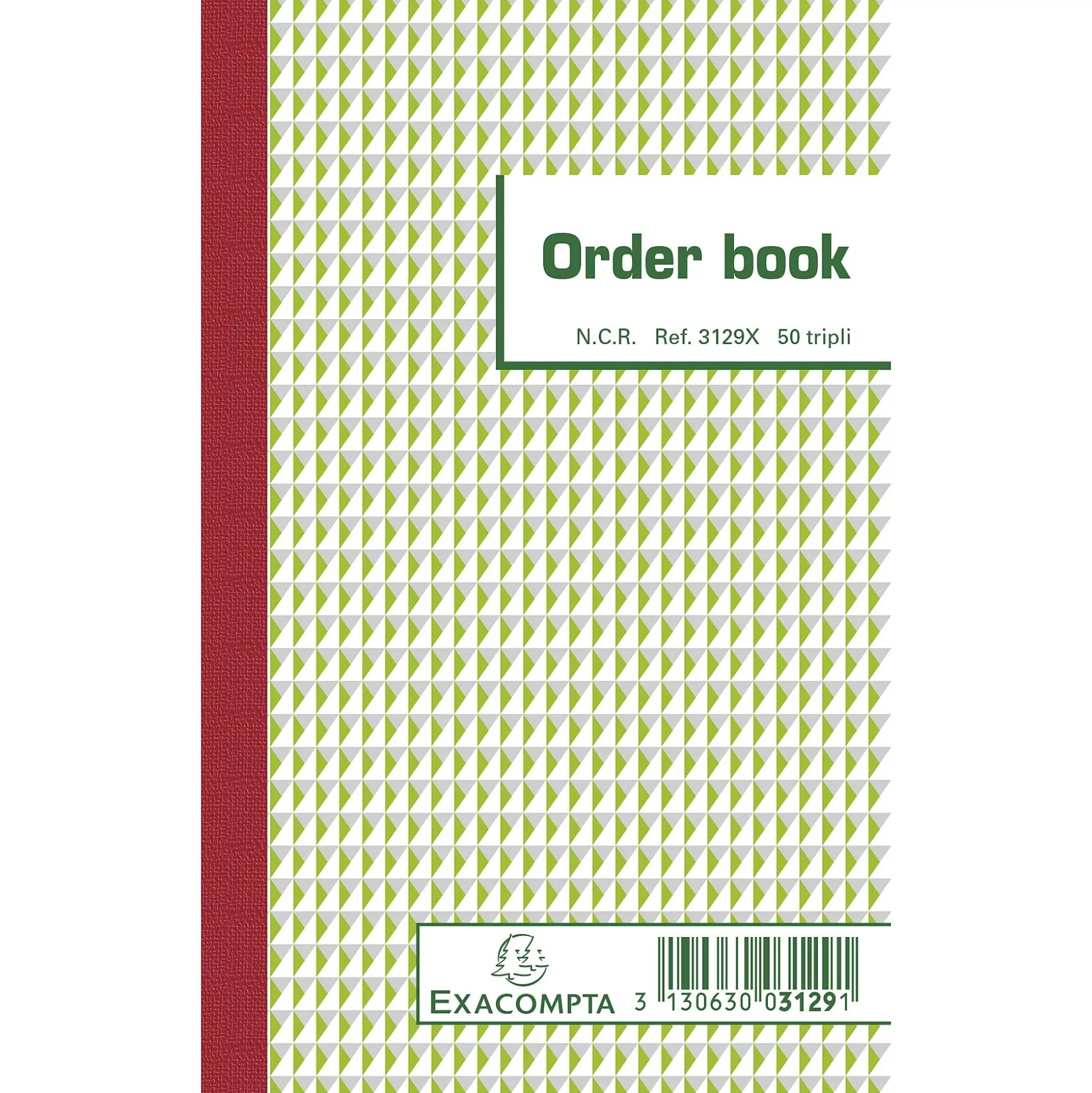 EXACOMPTA Speciaal Papier & Schrijfboeken-Orderbook Gelijnd 17X10,5Cm 50 Bladen Doorschrijfpapier Tripli Ref.3129X