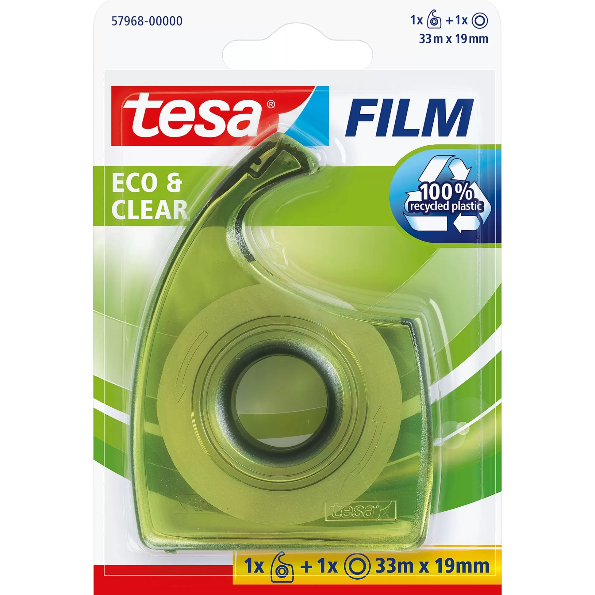 TESA Lijmen & Plakken-Plakbandhouder Ecologo + 1 Rol Tape Eco & Clear 19Mm X 33M