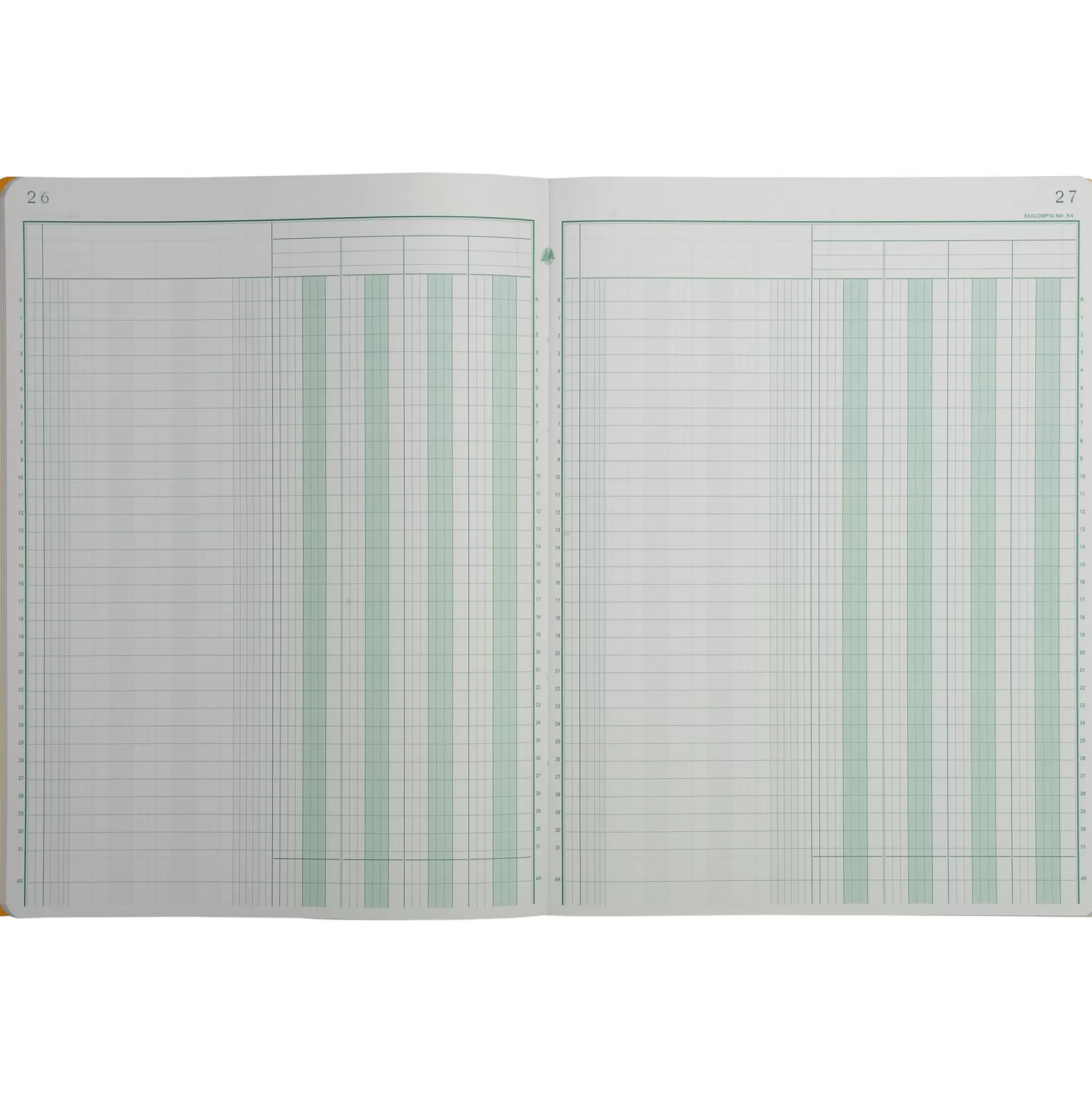 EXACOMPTA Speciaal Papier & Schrijfboeken-Register 4 Kolommen Per Pagina 31 Lijnen 80 Bladen 32X25Cm