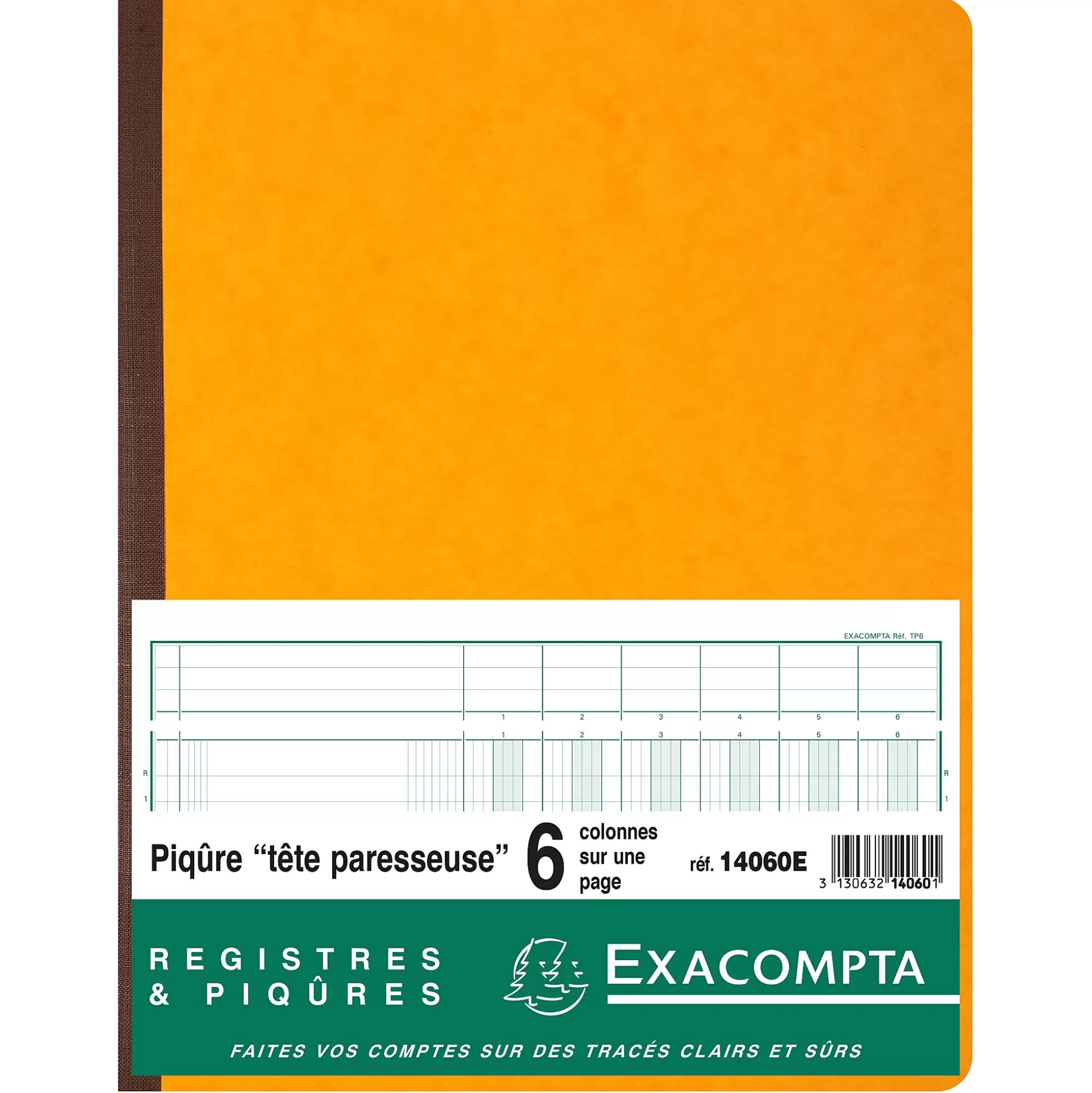 EXACOMPTA Speciaal Papier & Schrijfboeken-Register 6 Kolommen Per Pagina Met Uitgesneden Hoofding 31 Lijnen 80 Bladen 32X25Cm