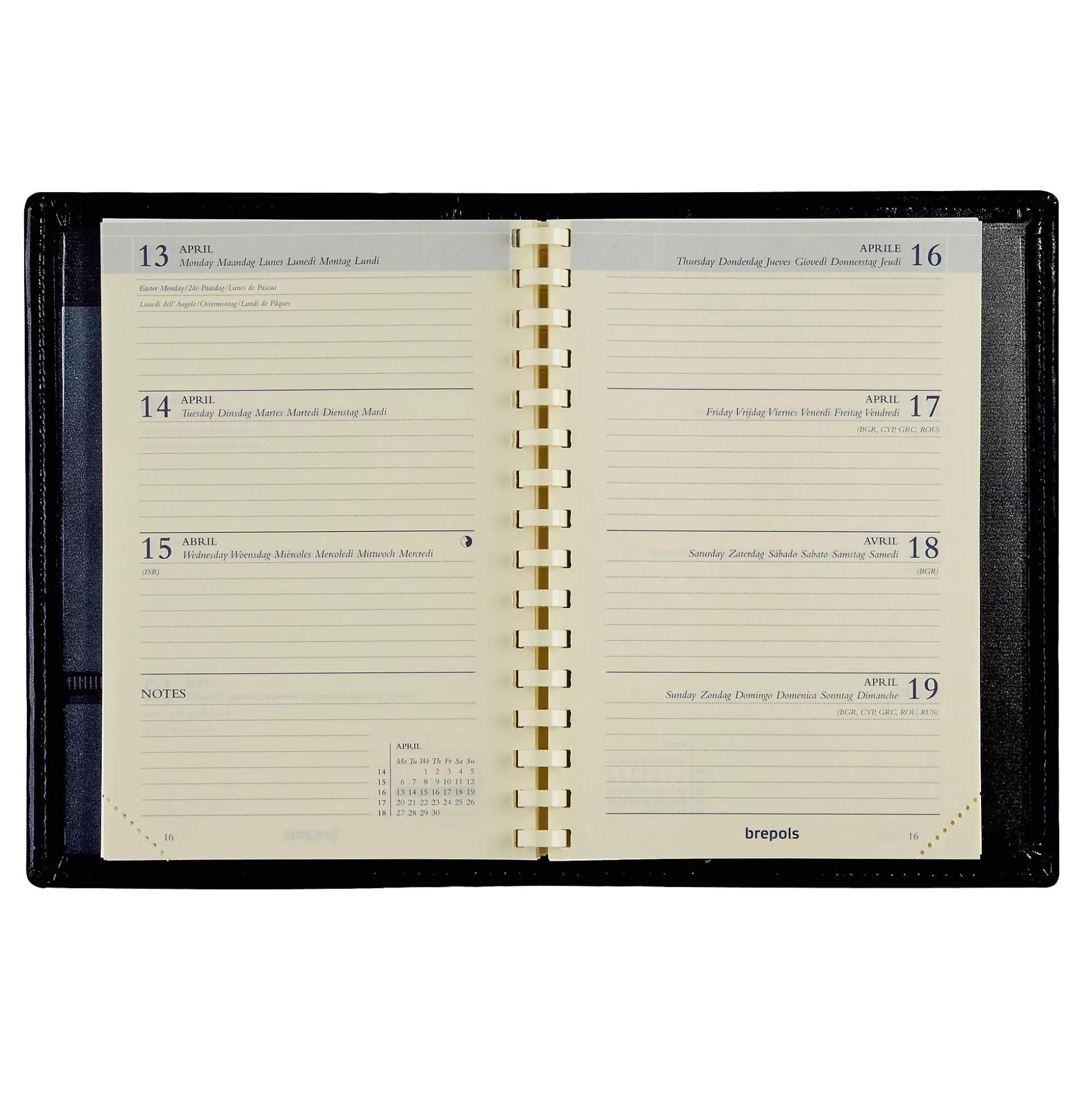 BREPOLS Agenda's-Vulling Agenda 8,1X12Cm 1 Week Op 2 Pagina's 6 Talen Delta Spiraal