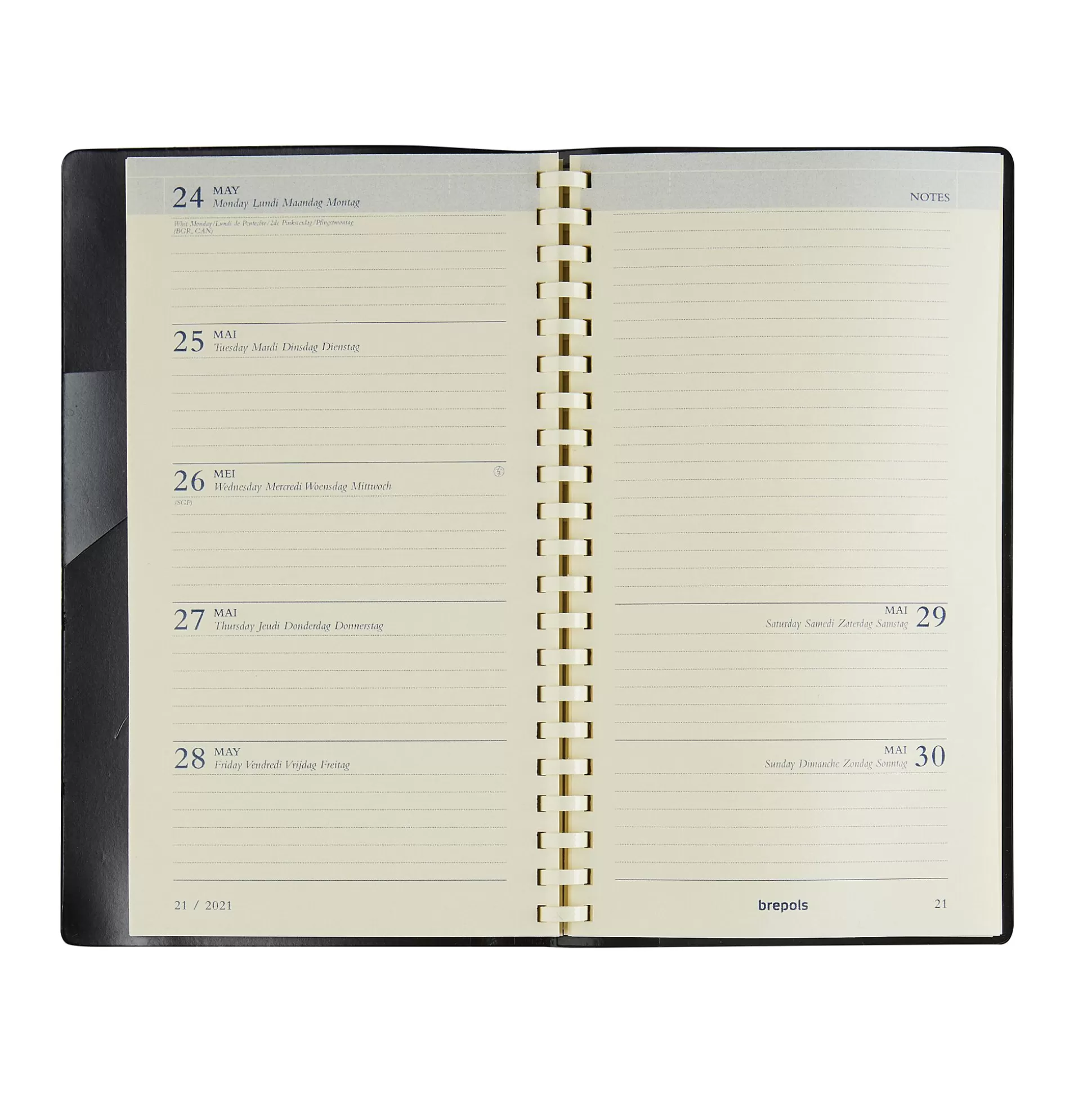 BREPOLS Agenda's-Vulling Agenda 9X16Cm 1 Week Op 2 Pagina's 6 Talen Notaplan